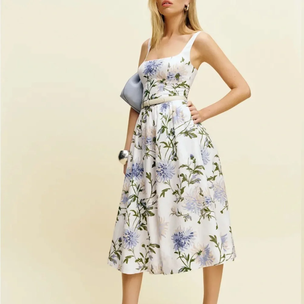 chinese dress ladies Reformation Linen Dress (size xl) – gather main image 1